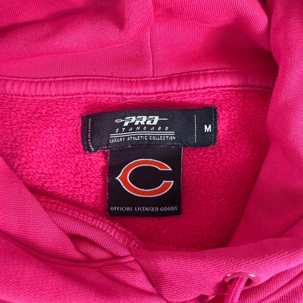 Chicago Bears‎ Pink Cropped Hoodie Sweatshirt Womens Size M Luxury Athletic - Picture 6 of 14